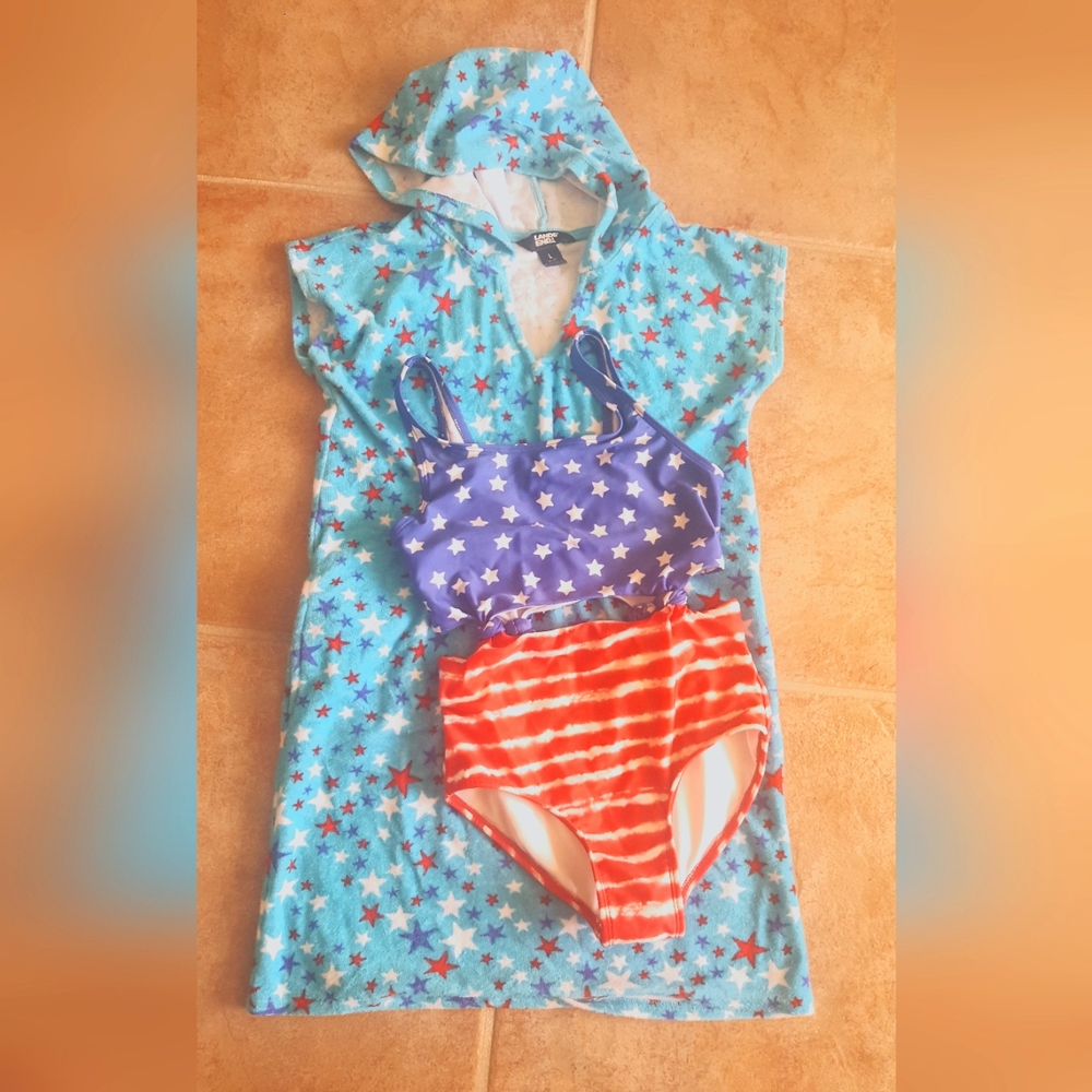 Swim suit and cover up - Patriotic - July 4th